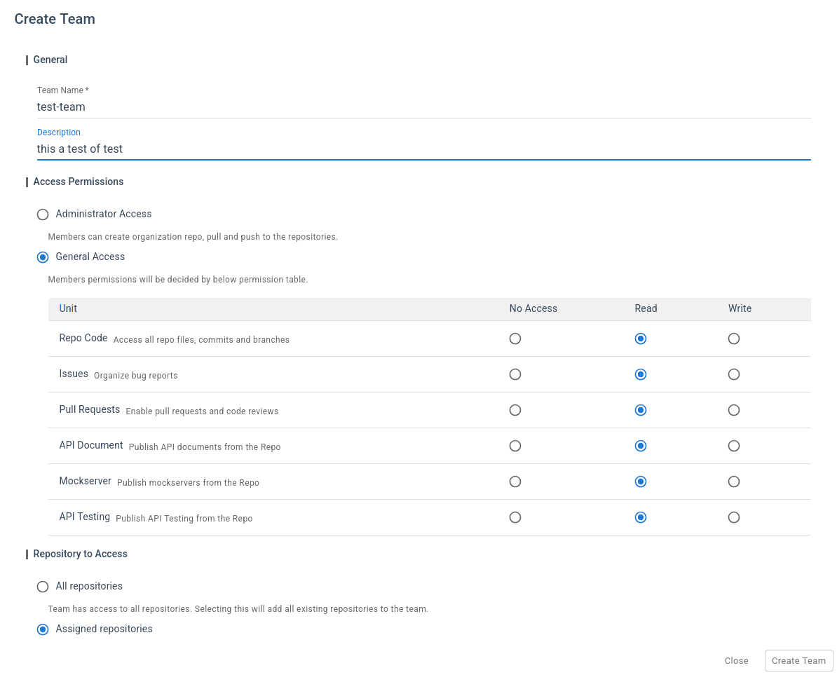 Team Permissions