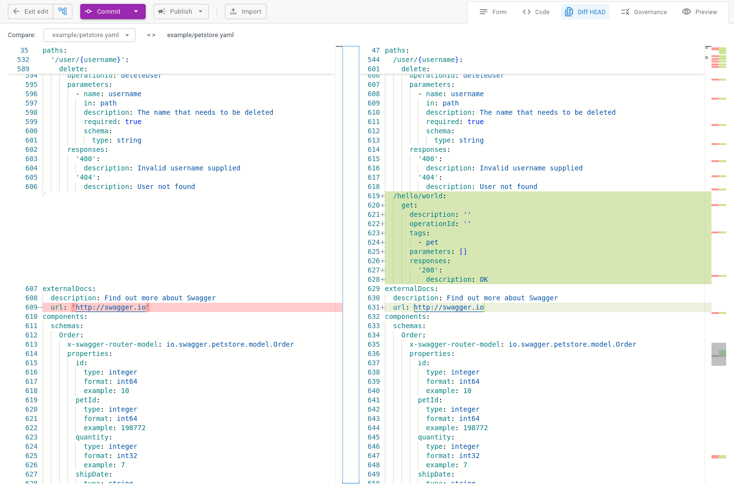 OpenAPI Diff Editor