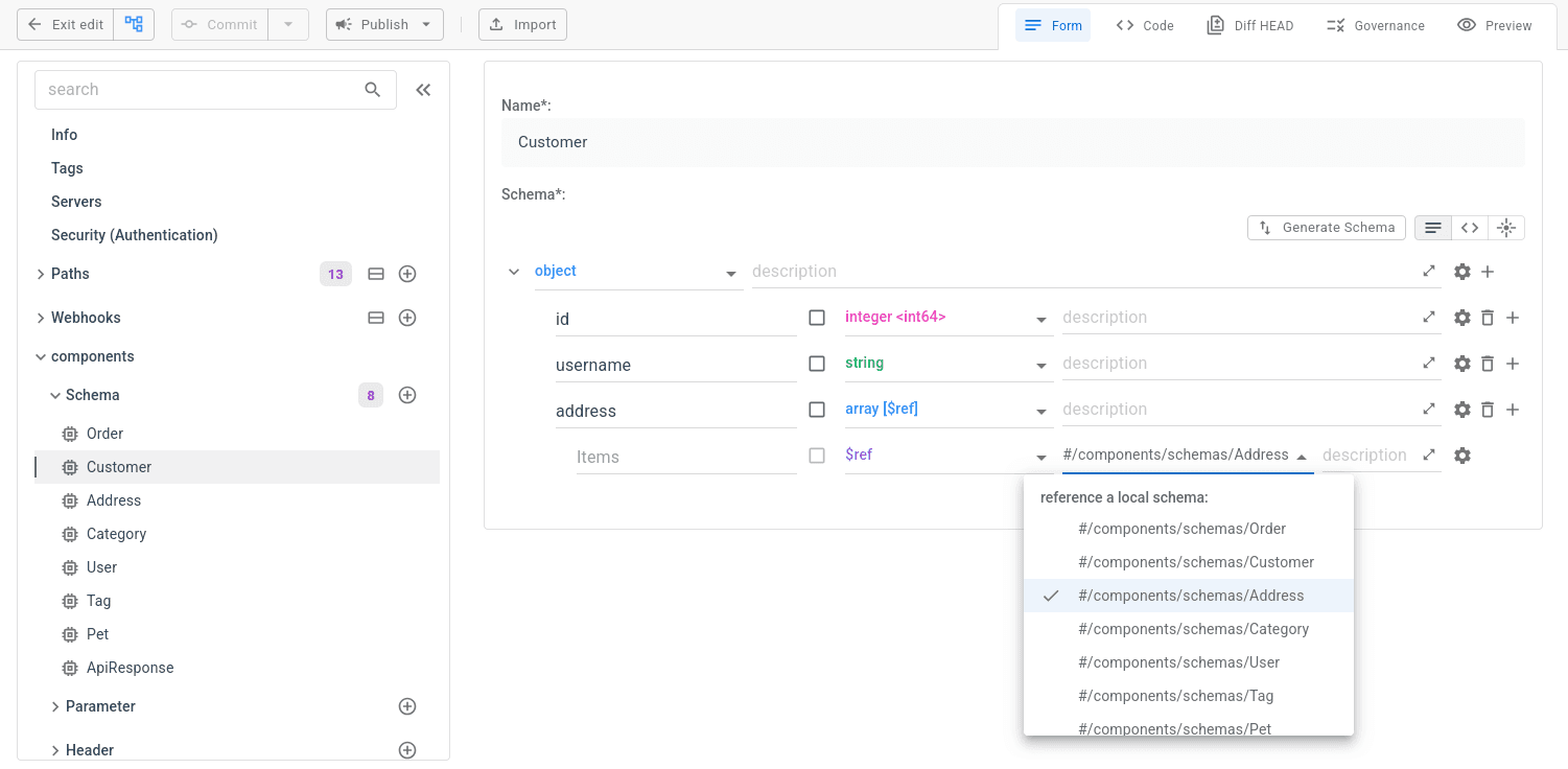Reuse components in a spec