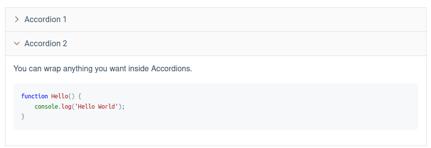 markdown Accordions