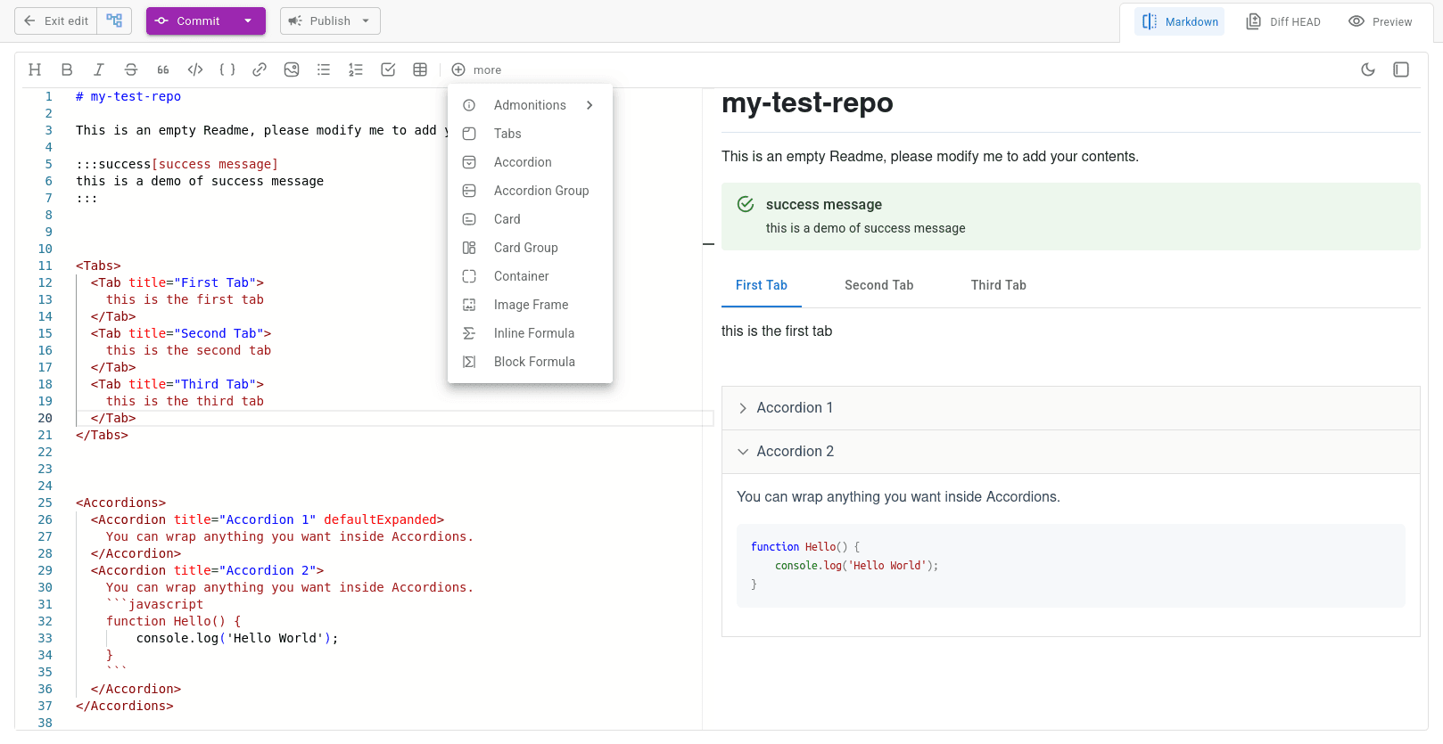 Interactive Markdown Editor