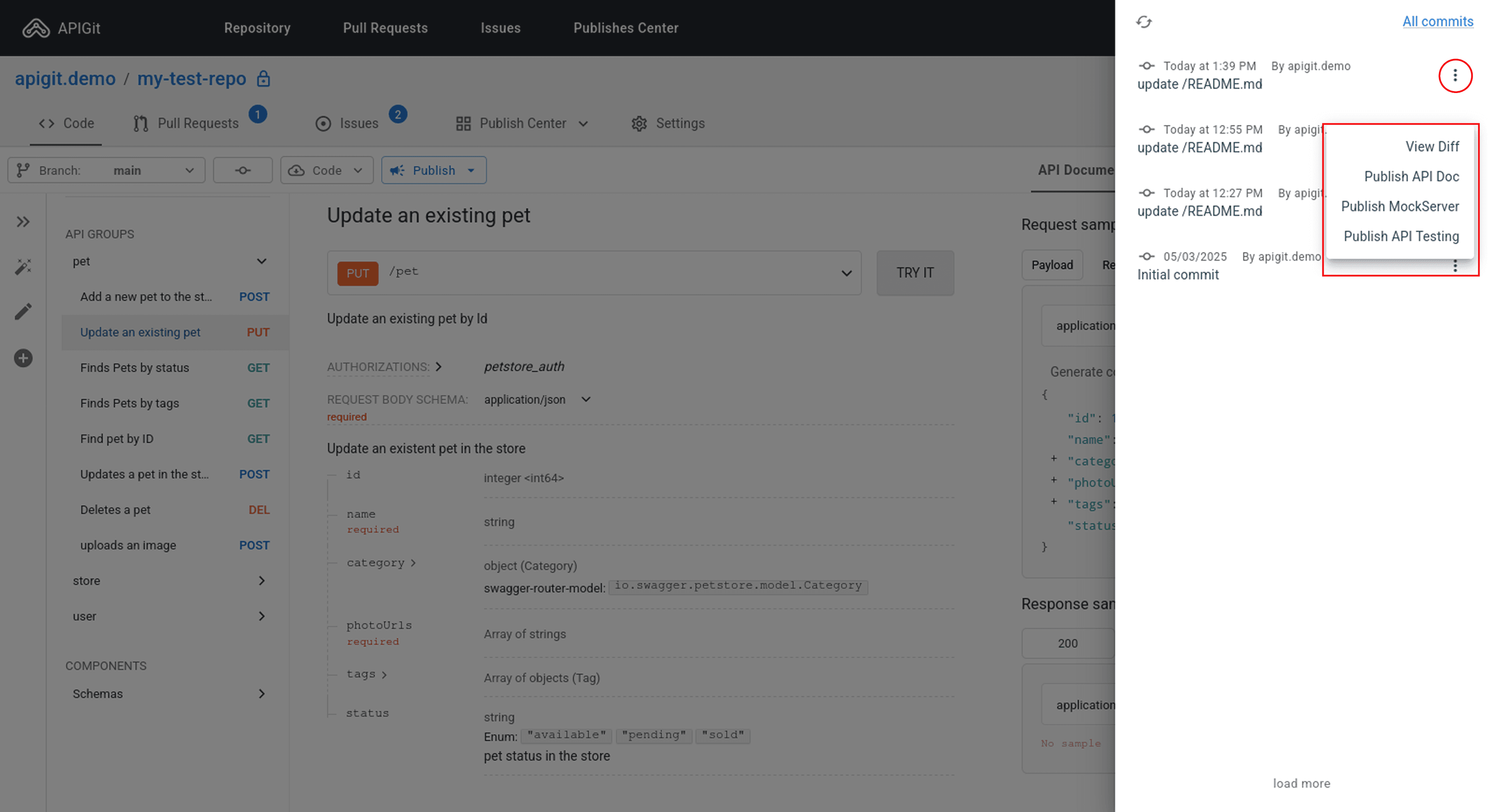 Publish API Document from commit