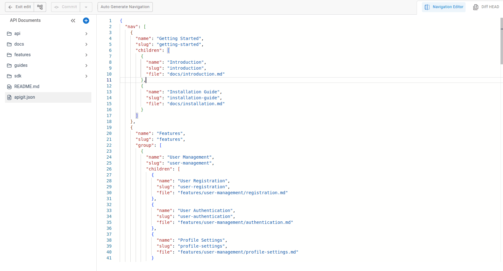 Create Navigation file