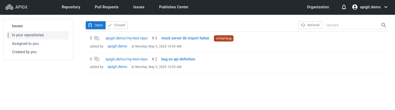 Global Issues list view