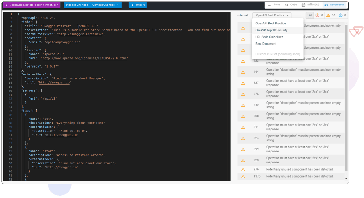 API Document main view