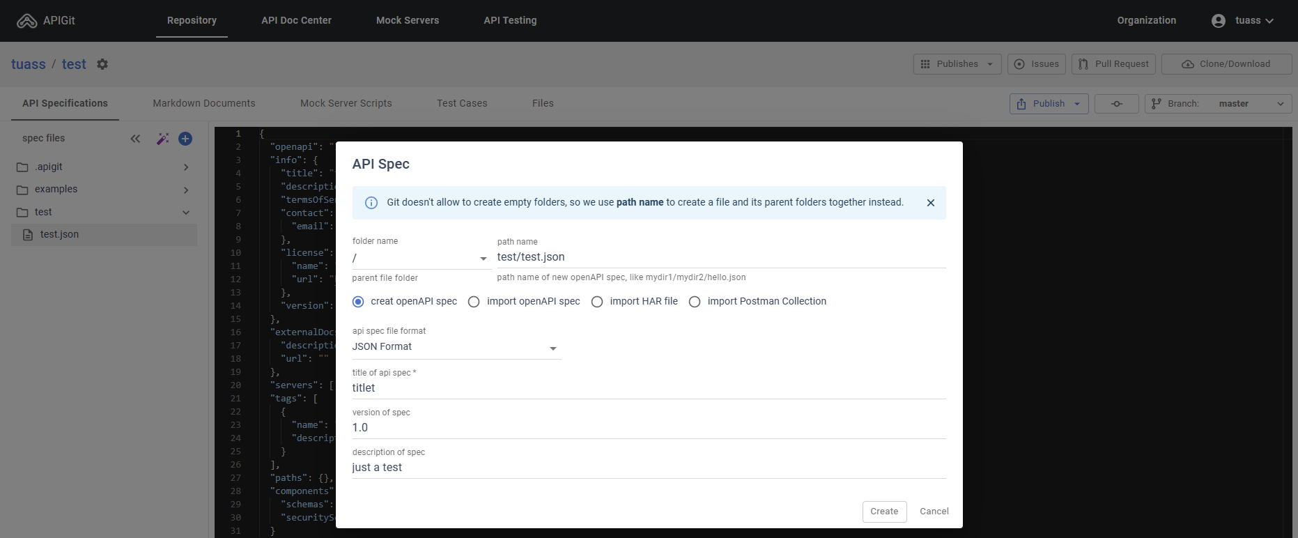 Fields in OpenAPI create empty file