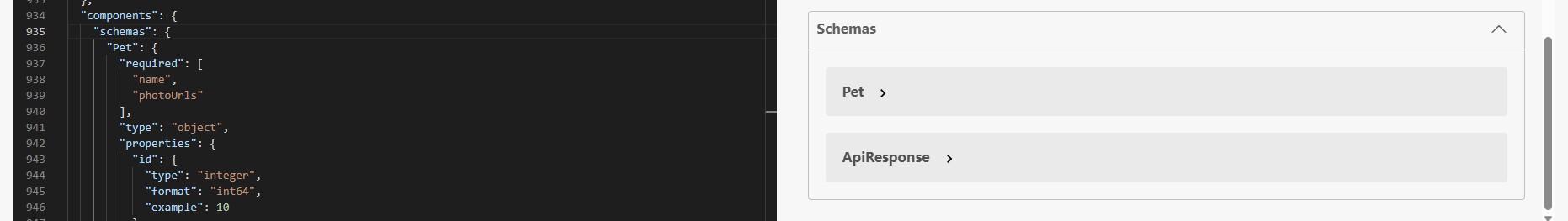 First Api in Swagger UI Schema