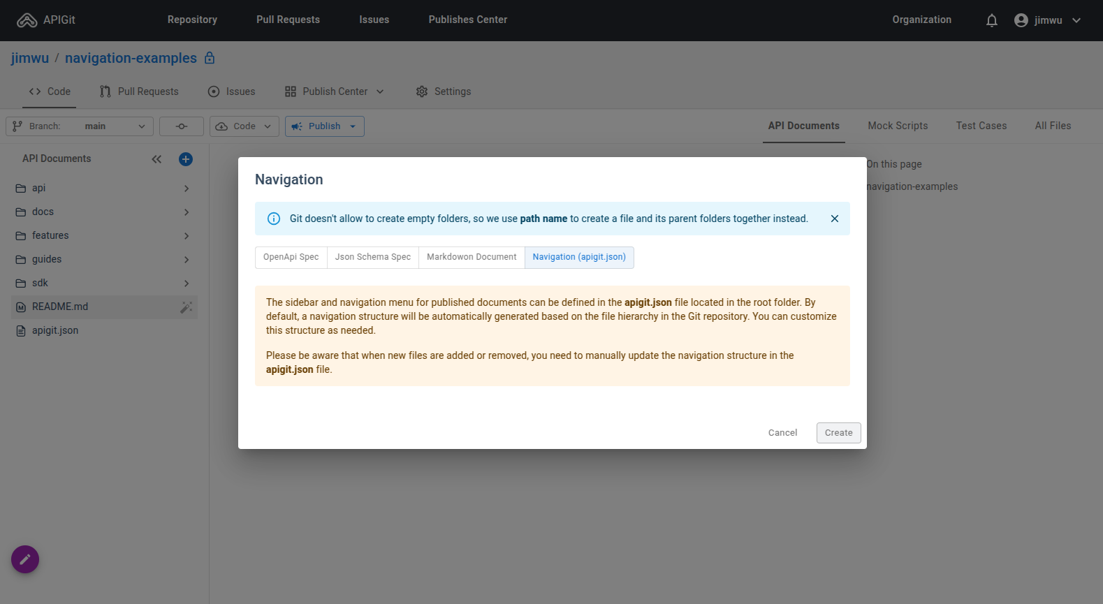 Create Navigation file