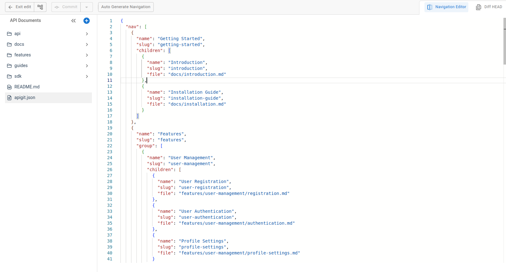 Create Navigation file