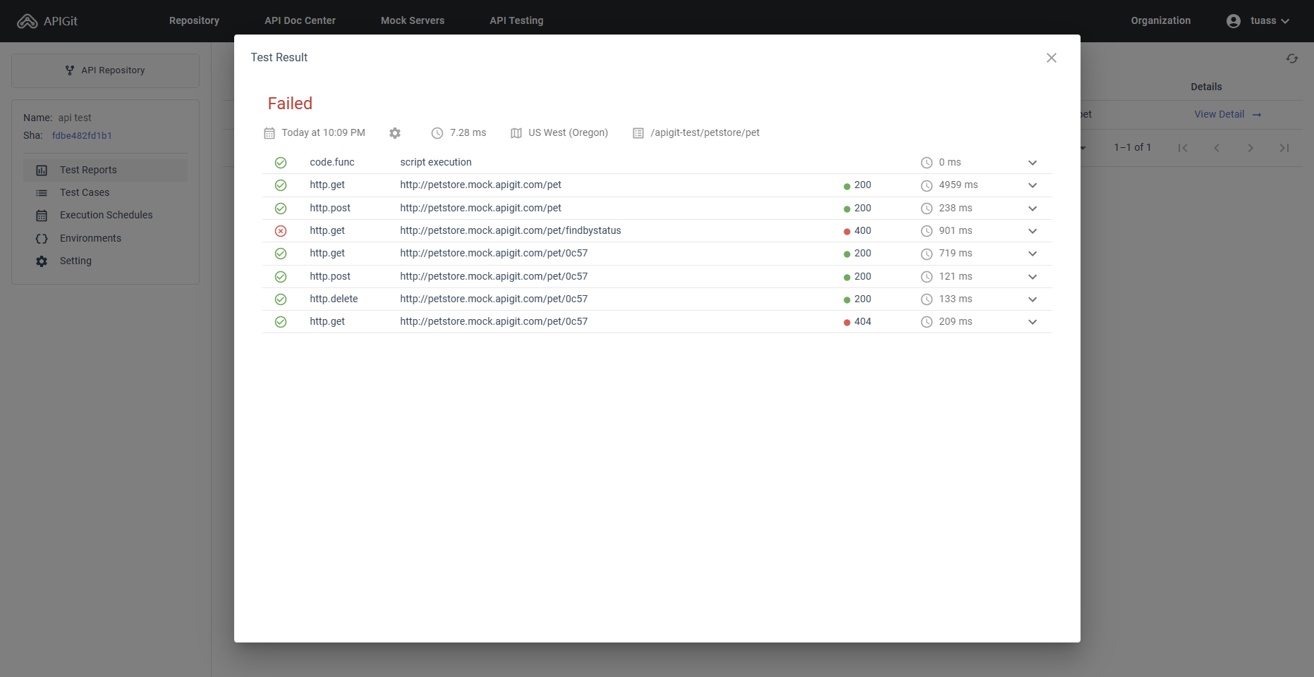 Fourth step: Create and publish an API Testing